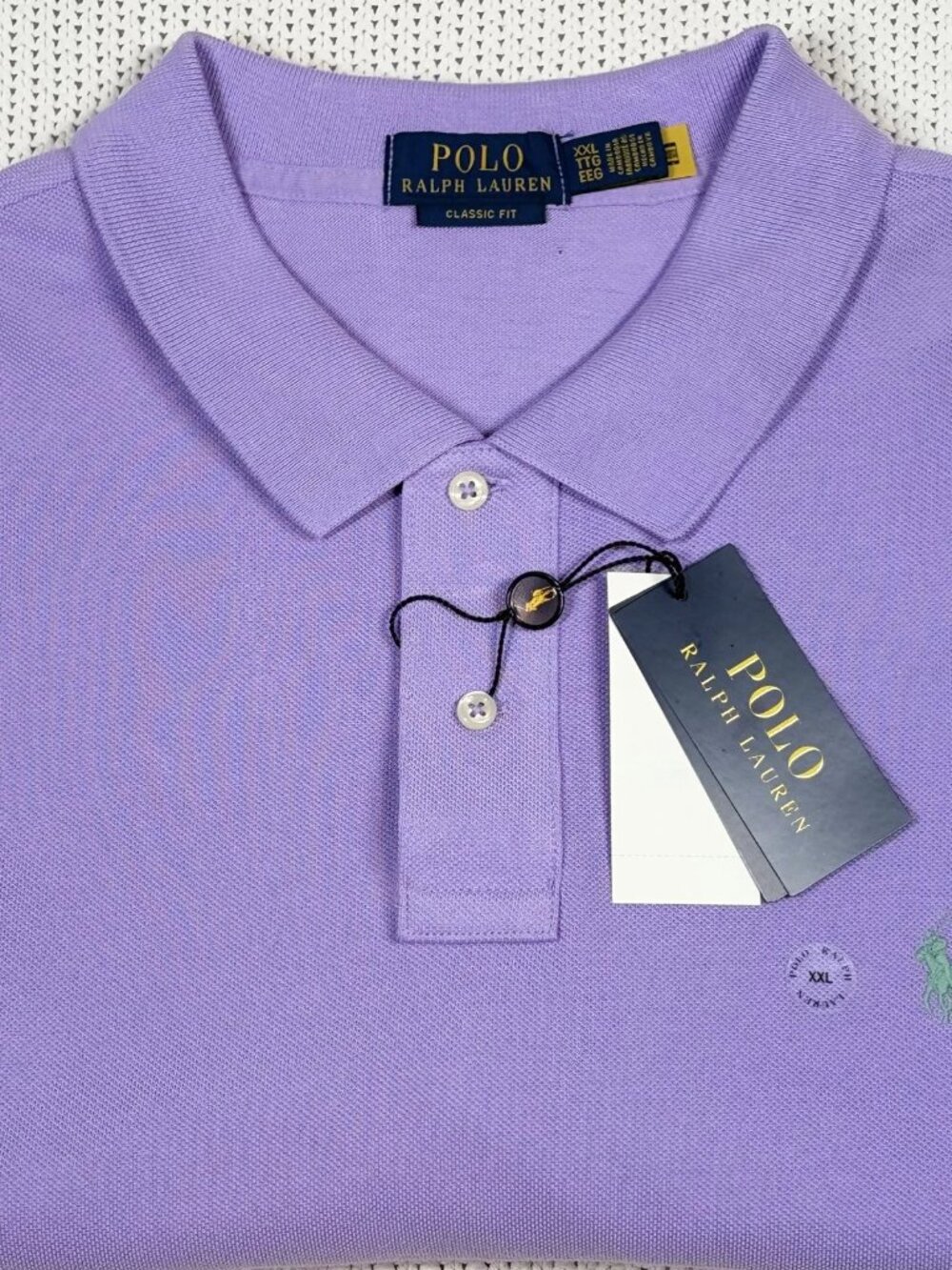 Polo Ralph Lauren Classic Cotton Polo Shirt Purple Mens XXL $110 NWT